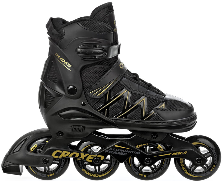 Croxer verstellbare Inlineskates Inliner Glider bis Grösse 45 Abec9 Chrome Kugellager Aluminiumchass