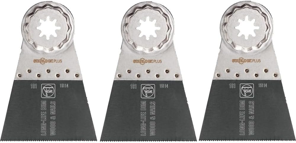 Fein E-Cut Long-Life Sägeblatt, 3 Stück (Aufnahme Starlock Plus, Grösse 65x50 mm, geschränkter Holzv
