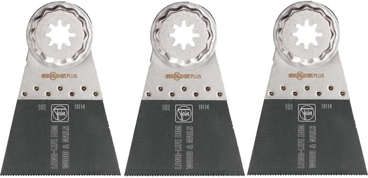 Fein E-Cut Long-Life Sägeblatt, 3 Stück (Aufnahme Starlock Plus, Grösse 65x50 mm, geschränkter Holzv