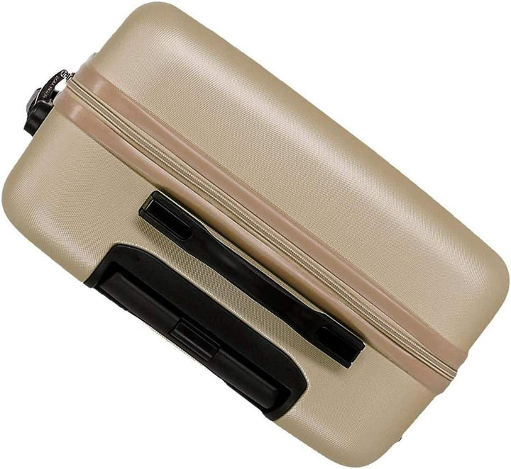 Roll Road Flex Kofferset Beige 54/64/74 cms Hartschalen ABS Kombinationsschloss 182L 4 Räder Handgep