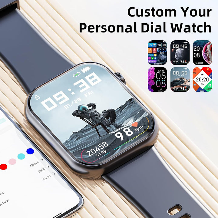 Hwagol Smartwatch Damen Herren, 1.85" Zoll Touchscreen Smart Watch mit Bluetooth Anrufe, Uhr Damen H