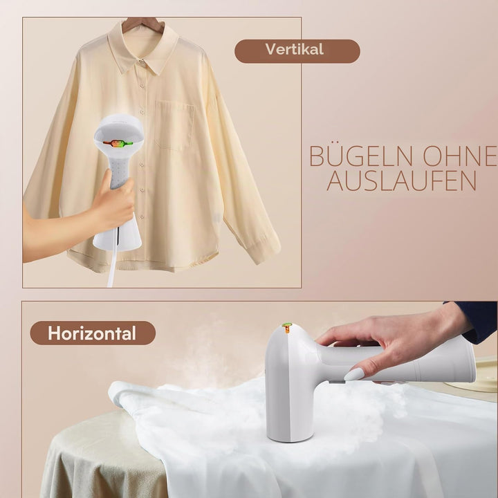 OLAYMEY steamer Dampfglätter 1000W, Steamer für Kleidung, 220ml Wassertank, Tragbarer Dampfbügeleise