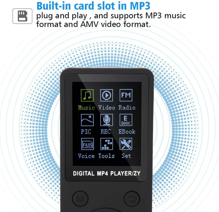 Dpofirs Music MP4-Player für Studenten, tragbare MP3-Player für Sport, multifunktionale MP4-Unterstü