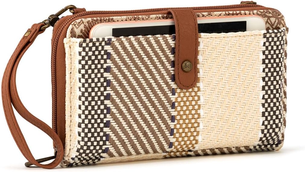 Sakroots Grosse Smartphone-Umhängetasche Tobacco Batik Wld Wvn, Tobacco Batik Wld Wvn