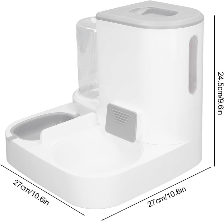 Bewinner Automatischer 2-in-1 Katzenfutterautomat mit 2,2L Grossem Trockenfutterspeicher & 1L Wasser