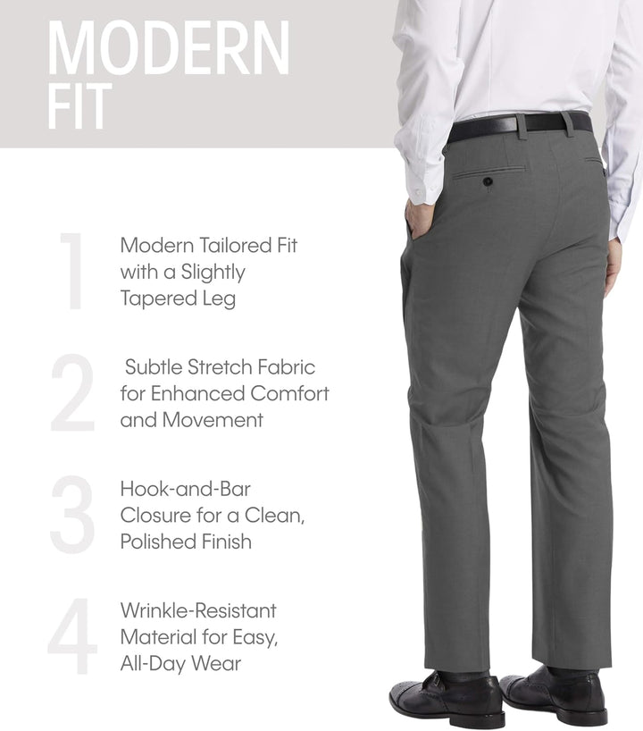 Calvin Klein Herren Moderne Passform Klassische Hose 36W / 30L Mittelgrau, 36W / 30L Mittelgrau
