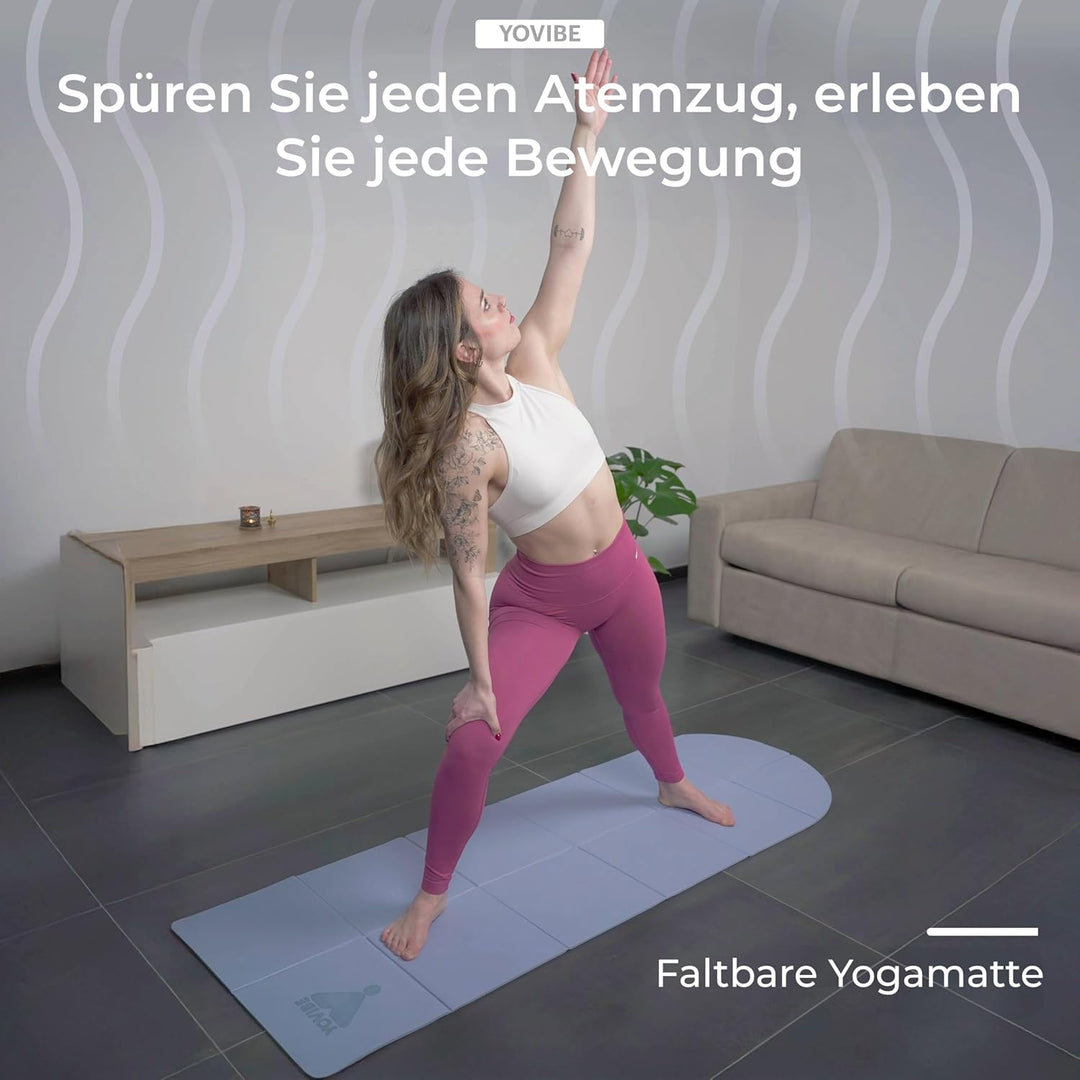 YoVibe® Yoga Matte 183x60x0,6 cm gross– Yogamatte rutschfest, extra dick, aus TPE mit Tasche & Handt