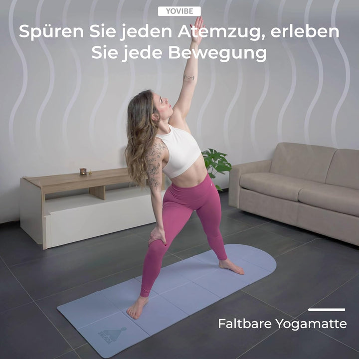 YoVibe® Yoga Matte 183x60x0,6 cm gross– Yogamatte rutschfest, extra dick, aus TPE mit Tasche & Handt