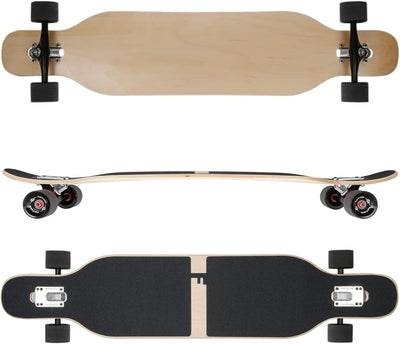 FunTomia Longboard mit 3 Flex Stufen Drop Through Cruiser Komplettboard Mach1 Speed Kugellager T-Too