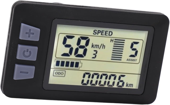 P3H Elektrofahrrad-LCD-Anzeigefeld, LCD-Display mit Wasserdichtem 6-Pin-Kabel, Kompatibel mit 24 V,