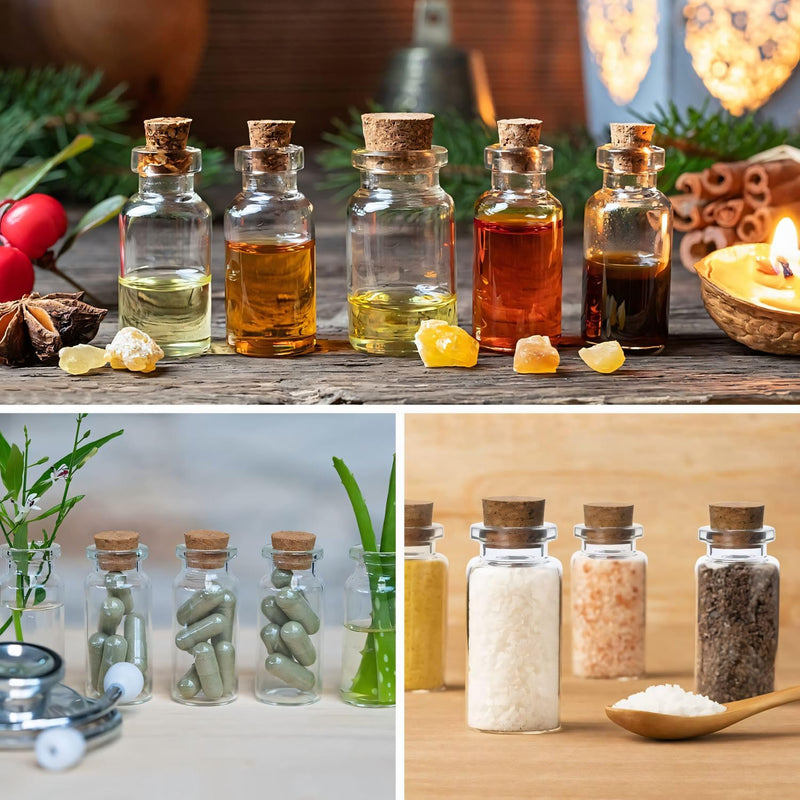 MAOOY Reagenzgläser 80 Stück Mini Reagenzglas Mit Korken 8ml 22 X 40mm Kleine Glasflaschen Zum Befül