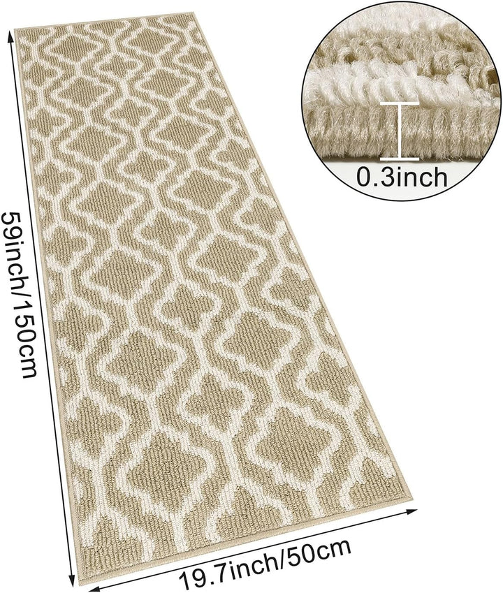 SHACOS Teppich Läufer 50x150 cm Läufer Flur rutschfest Teppichläufer Küchenteppich Waschbar Flur Läu