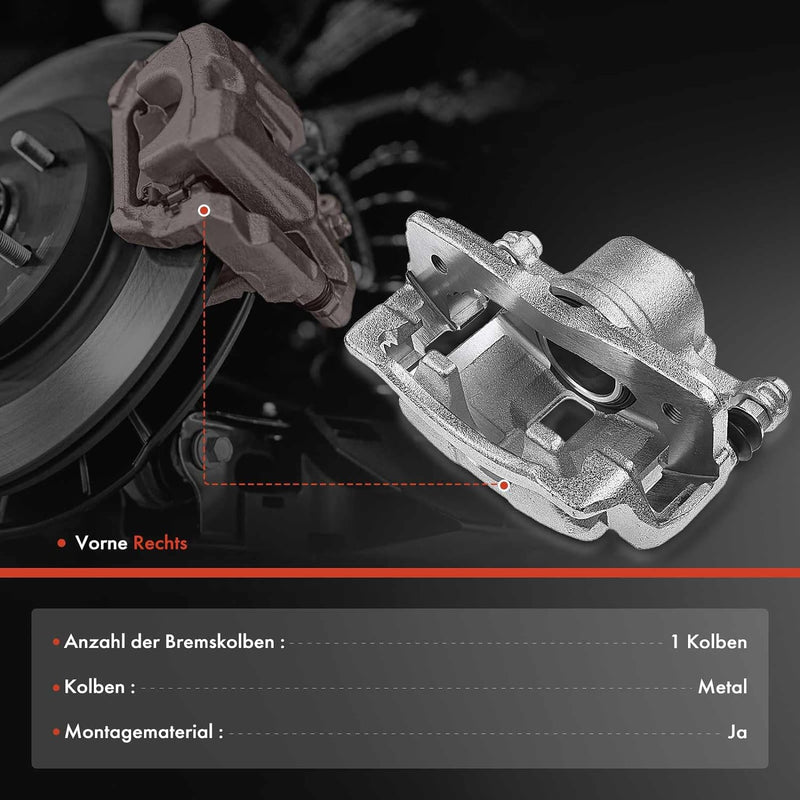 Frankberg 1x Bremssattel Bremszange Vorne Rechts Kompatibel mit Civic VII EM2 EU EP EV ES ET 1.3L-1.