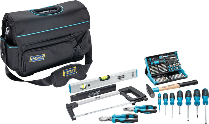 HAZET Universal Werkzeugtasche 191T-6/73, gross, 73-teilig, mit Säge, Wasserwaage, Schraubendrehern,