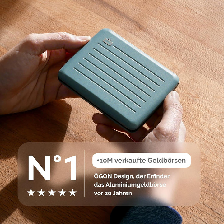 ÖGON -DESIGNS- V2 Smart Case Large - Aluminium Geldbörse - RFID Blockierung Kartenhalter - Kapazität