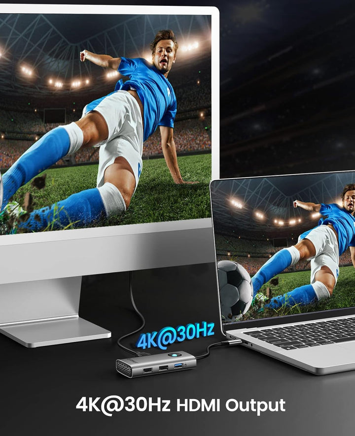 USB C Hub, ORICO 5-in-1 USB-C-Dockingstation mit 4K-HDMI, 60 W Stromversorgung, USB 3.0 5 Gbit/s und