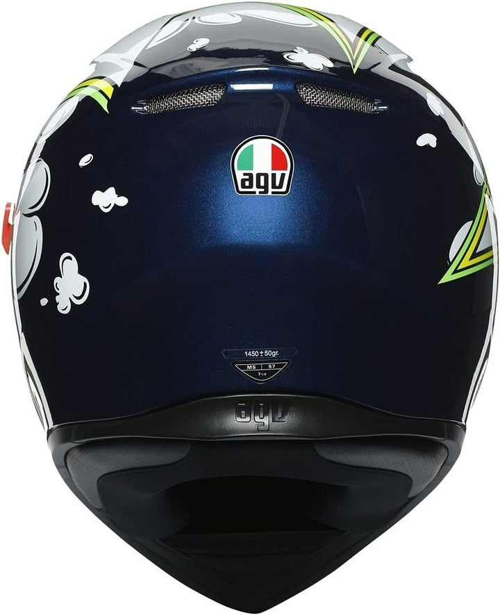 AGV Unisex-Adult K3 Sv E2205 Multi Mplk Motorrad Helm S BLUE/WH/YELLOW FL, S BLUE/WH/YELLOW FL