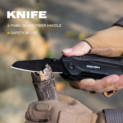 ROXON CM1349 Spark Multitool-Zange, 14-in-1 Multifunktionswerkzeuge, Klappzange, Mehrzweck-Outdoor-Ü