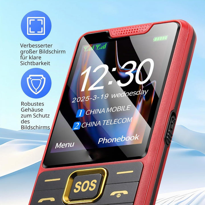 Fockety 4G -Handy für Senioren, 2,6 -Zoll -HD -Bildschirm Dual SIM -Mobiltelefon für ältere Menschen