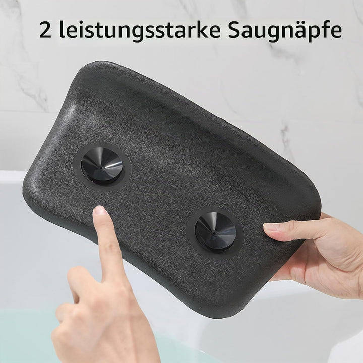 Badewannenkissen Wasserdicht mit Saugnäpfen, Ergonomisches Badekissen für Badewanne, Kopf- Nacken- u
