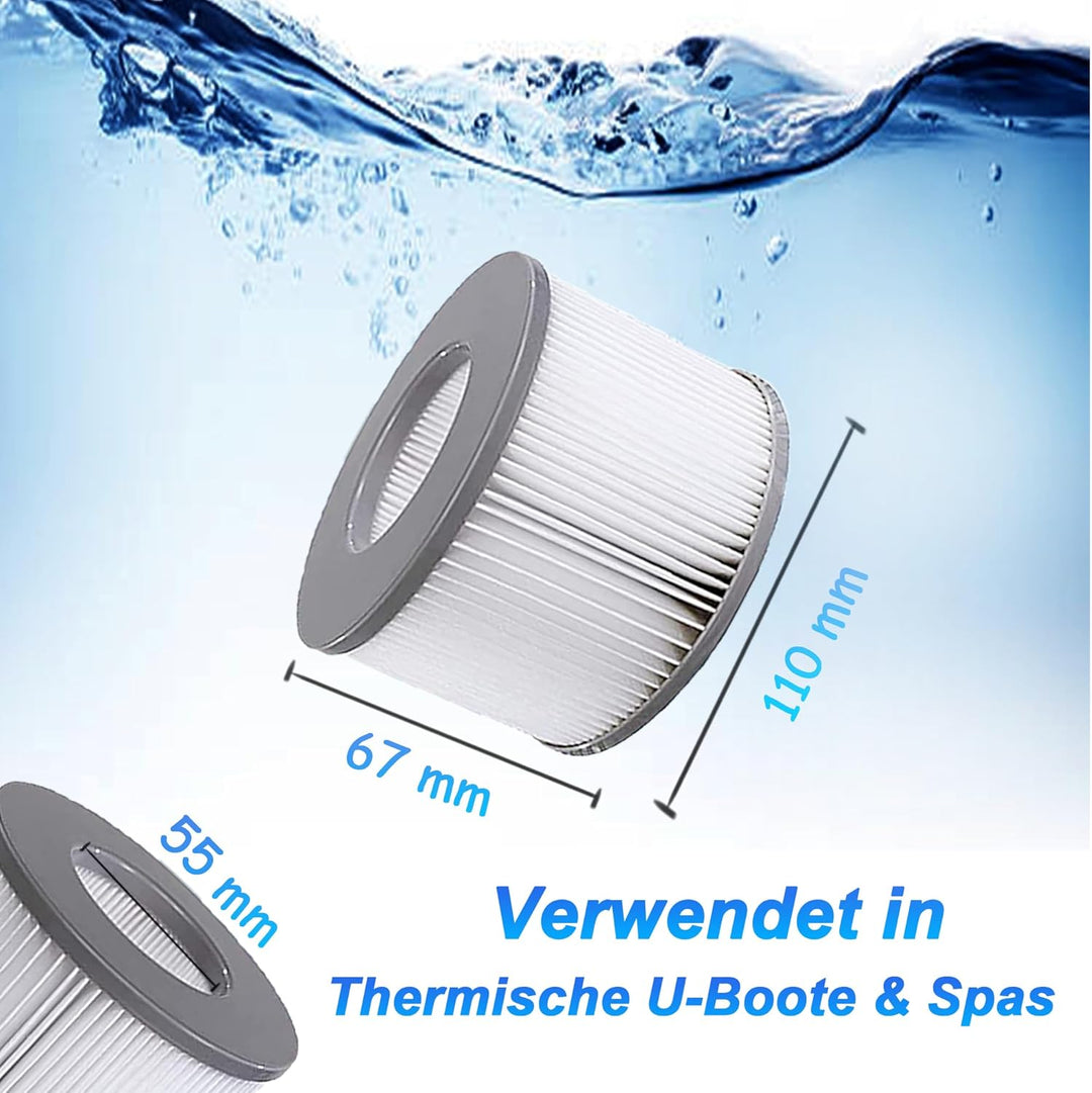 KGC Ersatz Filterkartuschen für MSpa Filter, 6 Stück Ersatzfilter kompatibel mit Whirlpool MSpa Mode