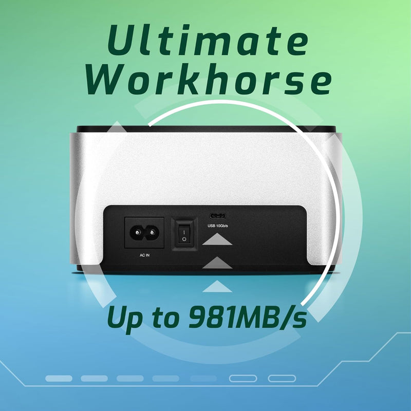 OWC Drive Dock - USB 3.2 (10Gb/s) Dual-Bay Laufwerk Docking-Station für 2,5-Zoll- und 3,5-Zoll-SATA-