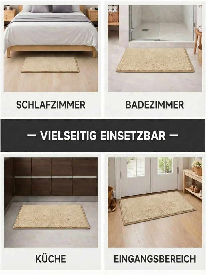 50x80cm Schmutzfangmatte Fussmatte für Innenbereich, rutschfeste Türmatte Waschbar aus Mikrofaser mi