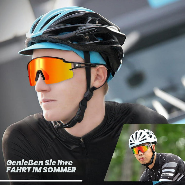ROCKBROS Fahrradbrille UV 400 Sonnenbrille Photochromatisch Brille Klar Winddicht Sportsbrille für O