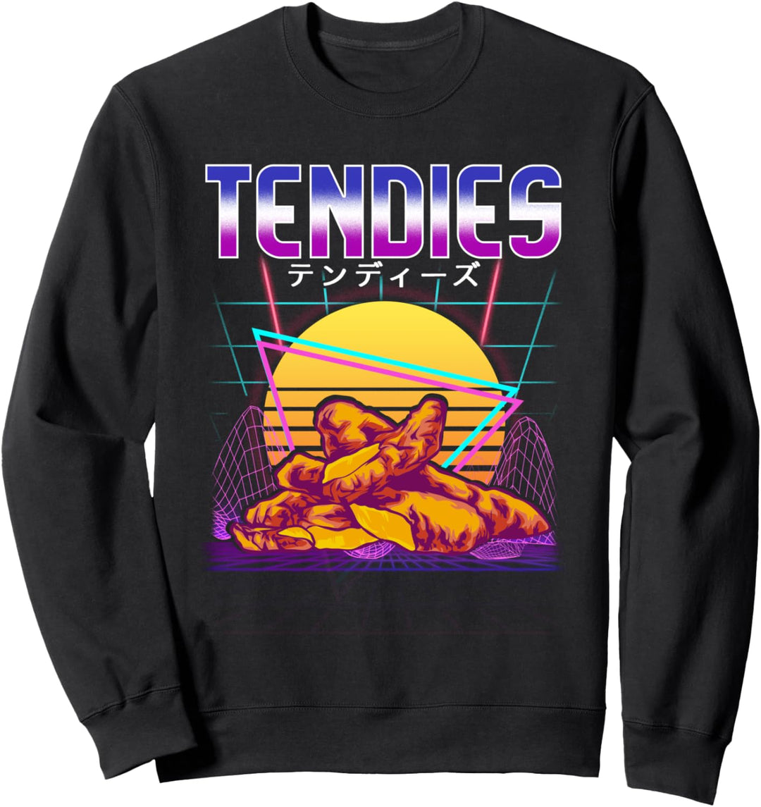 Retro Vaporwave Chicken Tendies Ästhetik Sweatshirt