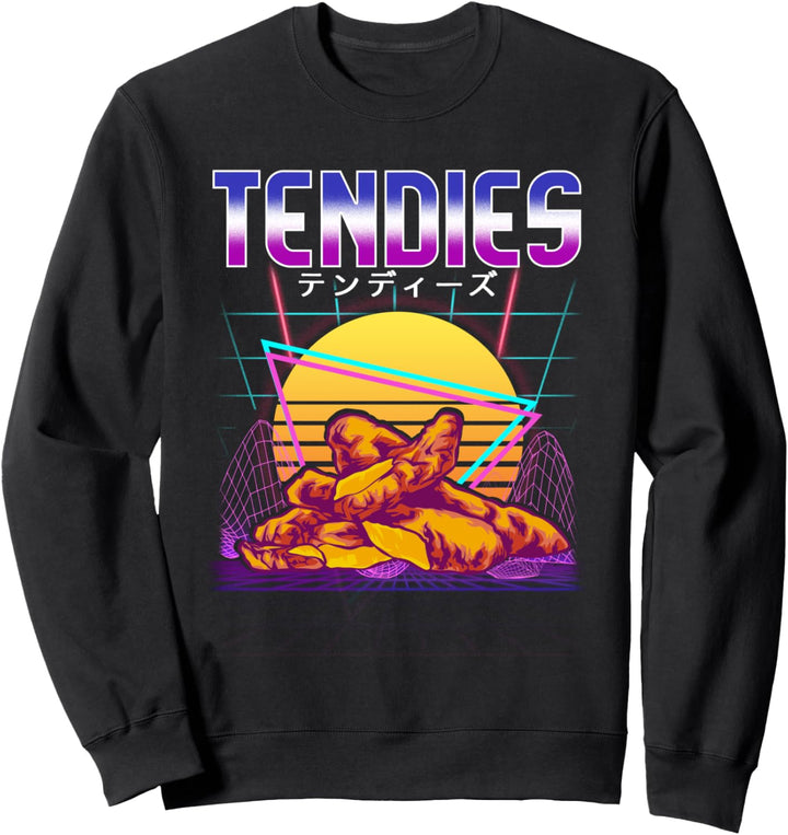 Retro Vaporwave Chicken Tendies Ästhetik Sweatshirt