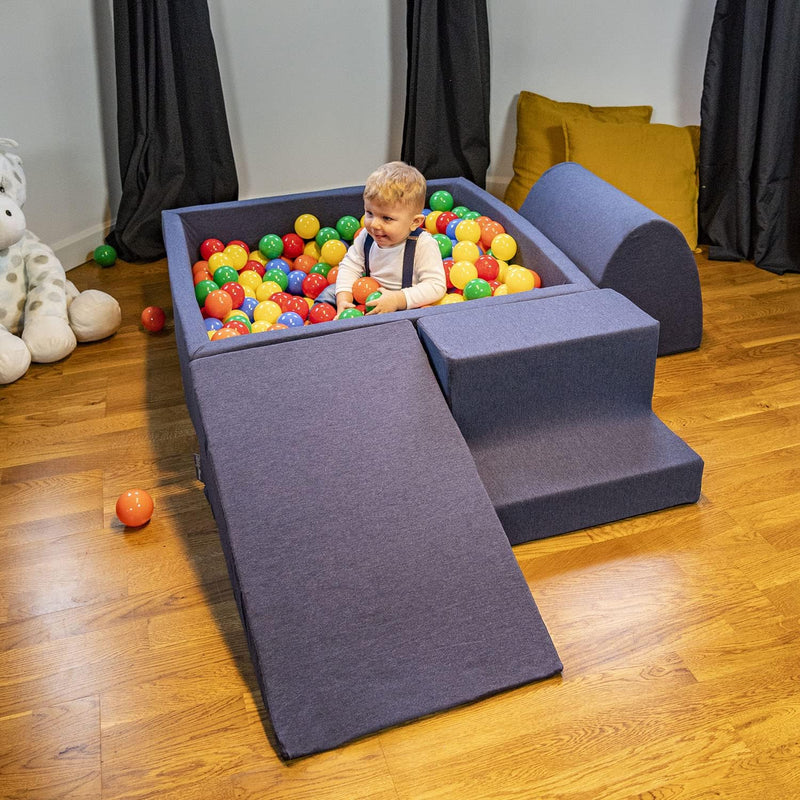 KiddyMoon Spielplatz Aus Schaumstoff Hindernisläufen, Element Stüfchen, Dunkelblau Multi-Grösse Dunk