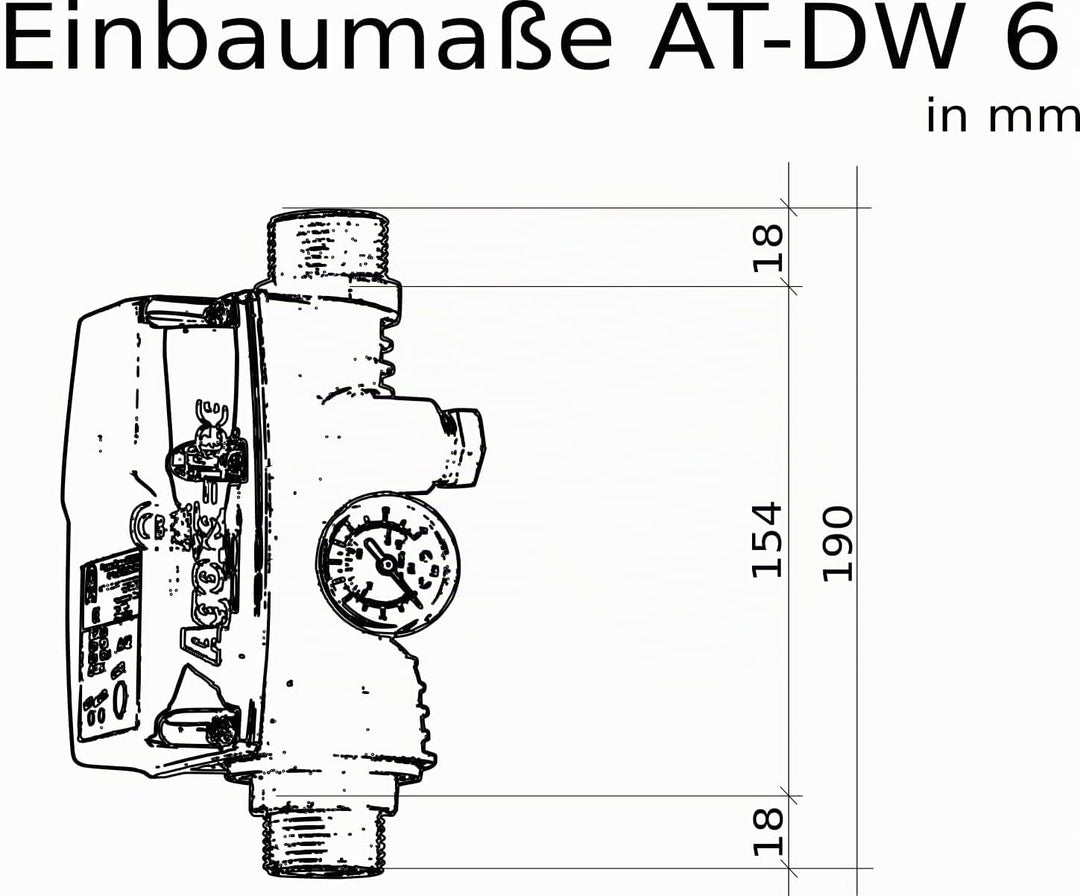 Agora-Tec® Durchflusswächter AT-DWv-6, Pumpen Druckschalter zur Pumpensteuerung für Kreisel-, Tauch-