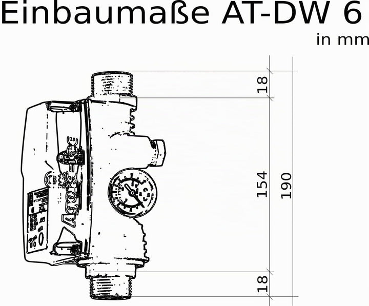 Agora-Tec® Durchflusswächter AT-DWv-6, Pumpen Druckschalter zur Pumpensteuerung für Kreisel-, Tauch-