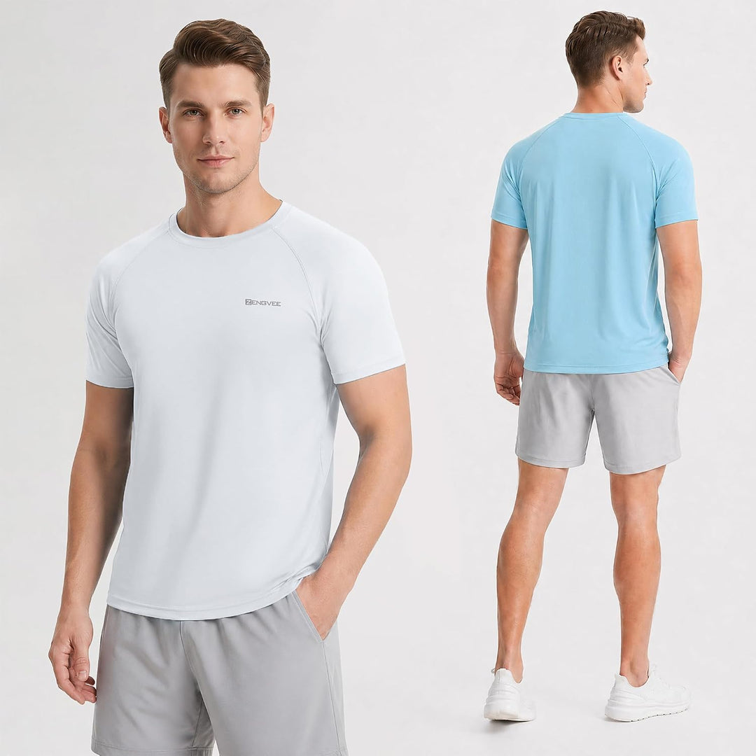 ZENGVEE 3er Pack Rashguard Herren, UPF 50+ UV Schutz Shirt Herren Schnelltrocknend Leicht Atmungsakt