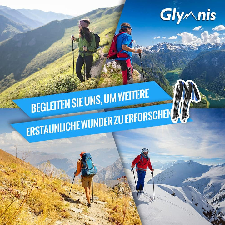 Glymnis Wanderstöcke Trekkingstöcke Walking Stöcke 7075 Aluminium Wanderstock verstellbar 110-130cm