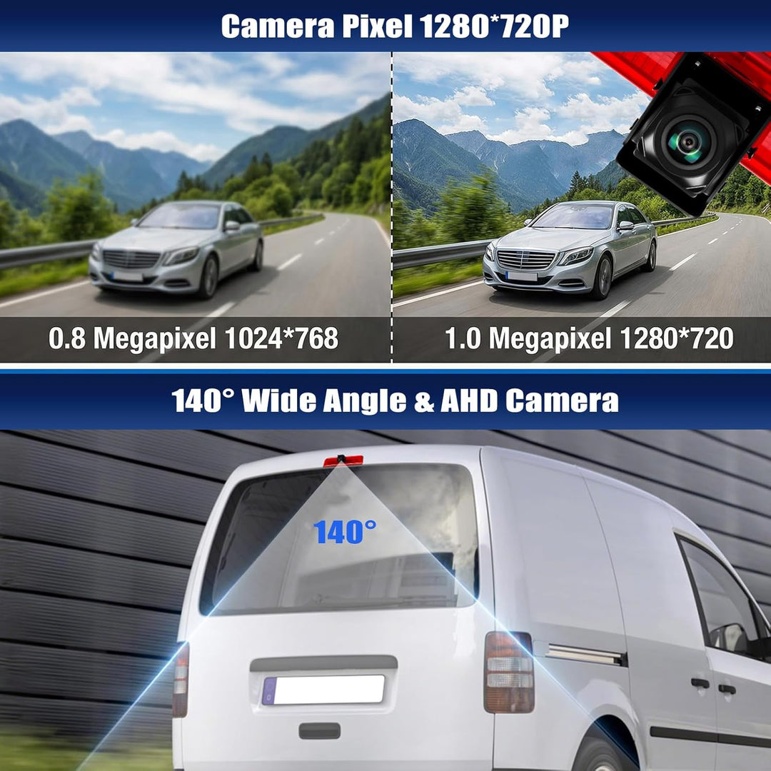 CAMECHO Bremsleuchte Rückfahrkamera HD Nachtsicht IP67 Wasserdichter Kamera für VW Caddy 2003-2015 B