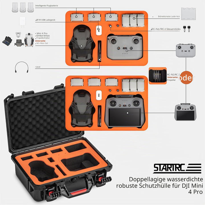 STARTRC Mini 4 Pro Waterproof Hard Case - Sichere Tragetasche für DJI Mini 4 Pro Fly More Combo Droh