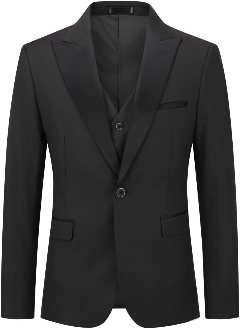 YOUTHUP Anzug Herren Slim Fit 3 Teilig Anzüge Peak Lapel Morden Herrenanzug Business Hochzeit Smokin