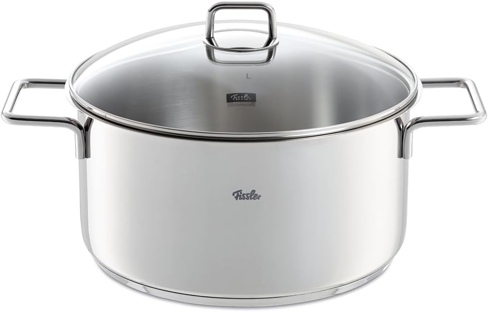 Fissler LumiTherm Edelstahl-Topfset 5-teilig – Made in Germany, polierter 18/10 Edelstahl, Glasdecke