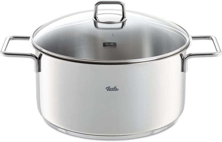 Fissler LumiTherm Edelstahl-Topfset 5-teilig – Made in Germany, polierter 18/10 Edelstahl, Glasdecke