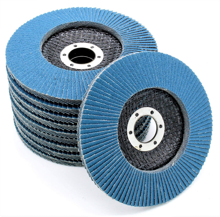 Profi-Fächerscheiben │ blau │ 20 Stück │ Ø 125 mm │ Mixpack (je 5 x Korn 40/60/80/120) │ Inox │Schle