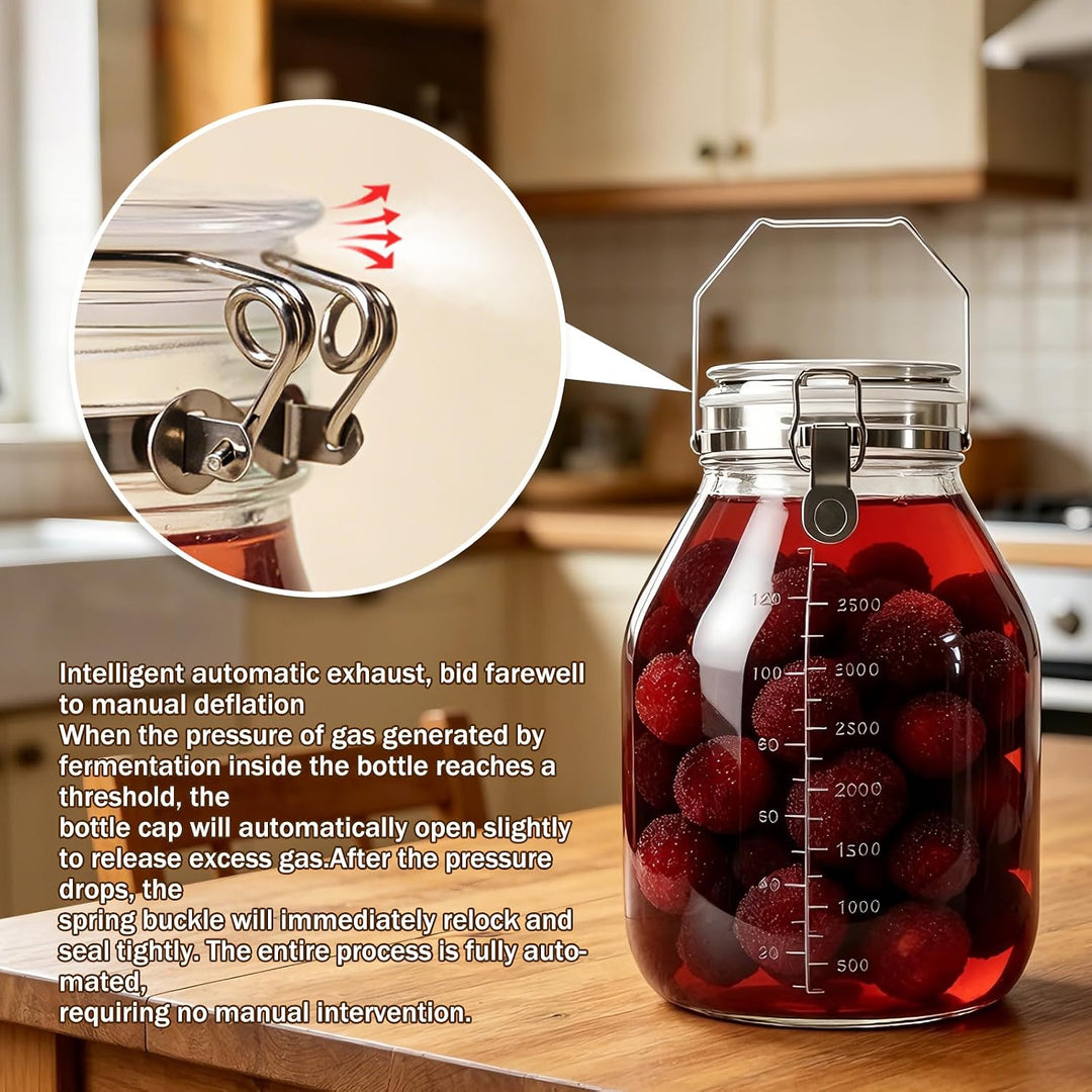 5L Glasverschlossenes Glas – Aufbewahrungsbehälter mit Schnappverschluss – Fermentiergläser – Fermen