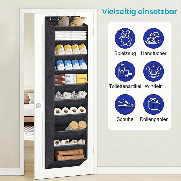 MISSLO Oxford Tür Schuhorganizer Hängend mit 10 Ebenen Grossen Taschen, Platzsparend Tür Organizer f