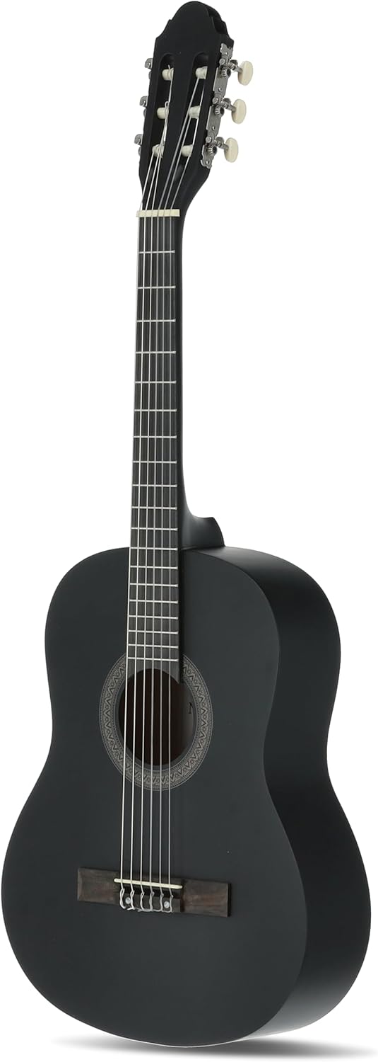 NAVARREZ Konzertgitarre 3/4 Starter Set NV14PK, incl. Tasche, Buch, CD, Tuner, Plektren, schwarz bla