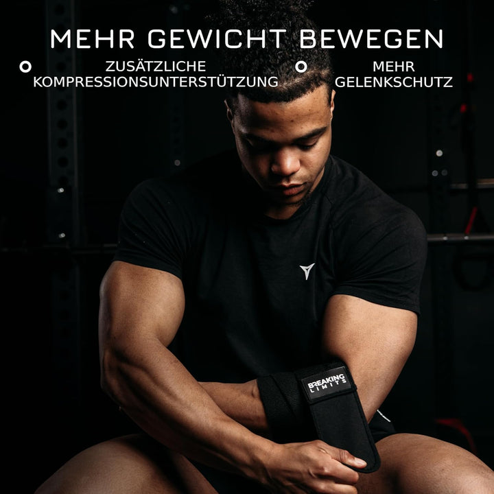 BREAKING LIMITS Ellbogen Bandage Gym - Ellenbogenbandage Kraftsport – Ellenbogenbandagen für Gewicht