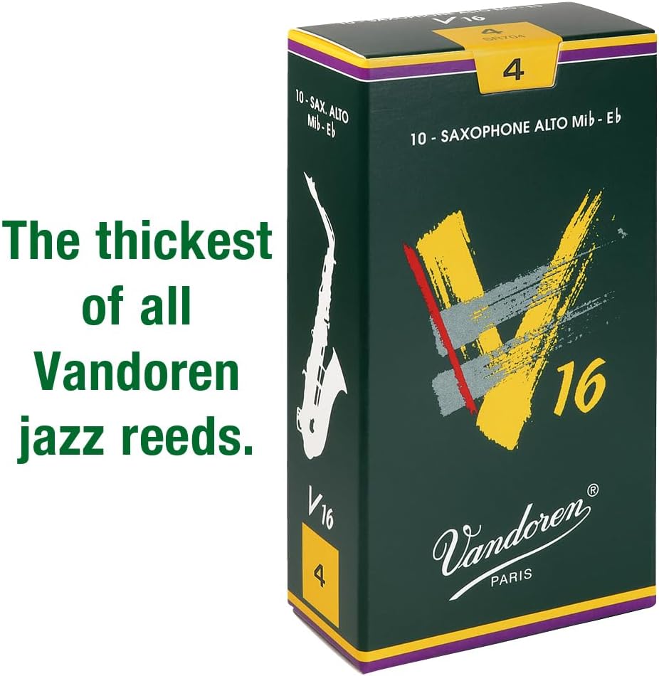 Vandoren SR704 V16 Alt Saxophon Blätter - 10 Einheiten Stärke 4, Stärke 4