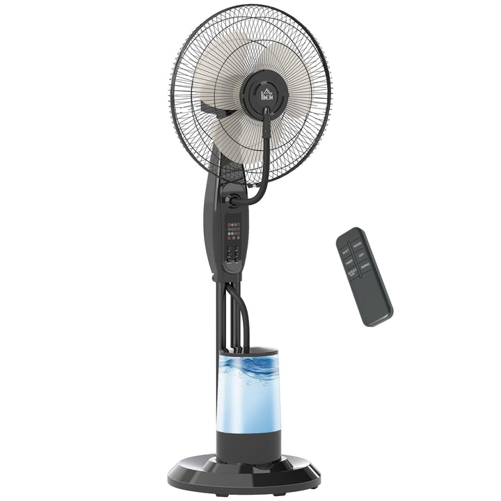 HOMCOM Ventilator mit Wasserkühlung, Standventilator mit Sprühnebel, Fernbedienung, Timerfunktion, 3