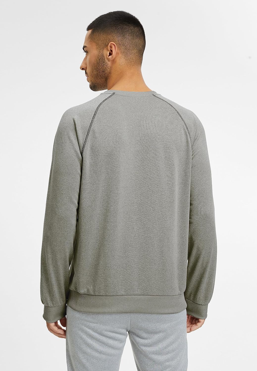 FILA Herren Landin Raglan Crew Langarm Shirt XXL Light Grey Melange, XXL Light Grey Melange