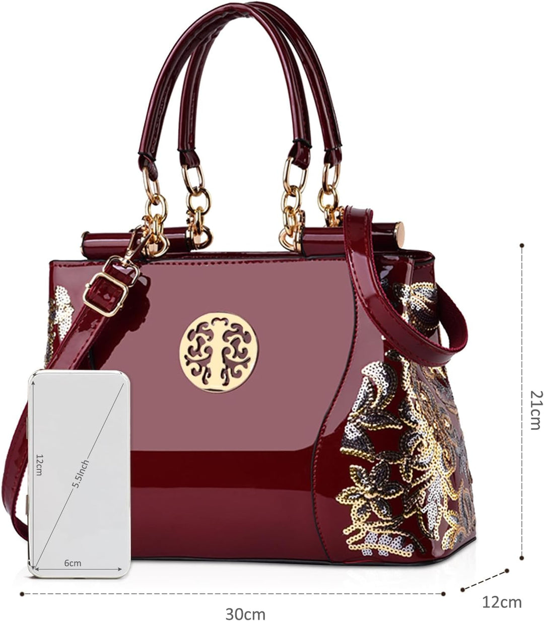 NICOLE & DORIS Lackleder Handtasche Damen Umhängetaschen Elegante Schultertasche frauen shopper gros