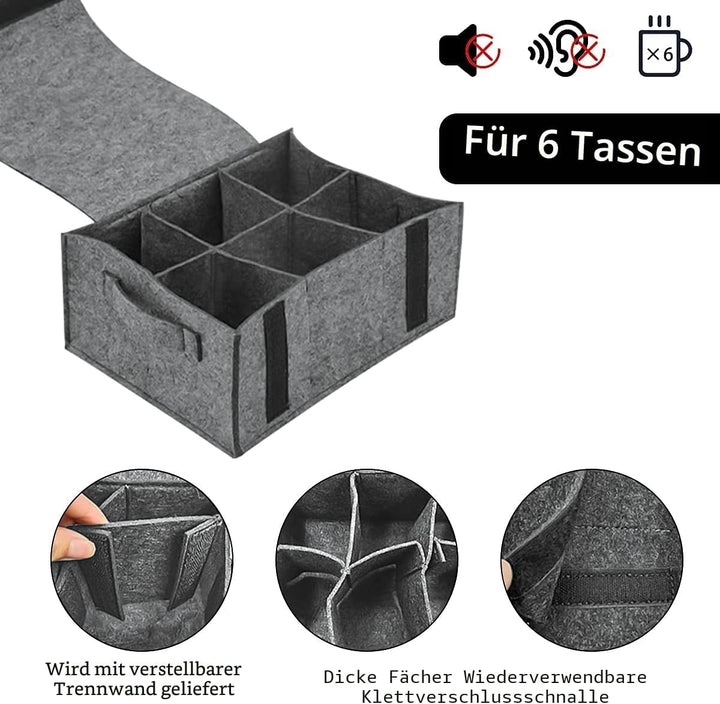 2 Stück Bestecktasche Camping, Tellerhalter Wohnmobil, Camping Geschirr Aufbewahrung, Tassenhalter G